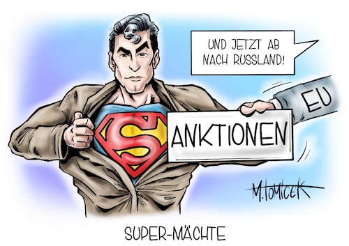 Cartoon: Super-Mächte (medium) by Mirco Tomicek tagged eu,gipfel,europa,russland,sanktionen,sanktion,moskau,wladimir,putin,ukraine,konflikt,krise,krieg,angriff,grenze,grenzen,nato,usa,finanzmarkt,finanzen,swift,strafmaßnahmen,strafe,deutschland,superman,dc,comic,superheld,cartoon,karikatur,pressekarikatur,mirco,tomicek,eu,gipfel,europa,russland,sanktionen,sanktion,moskau,wladimir,putin,ukraine,konflikt,krise,krieg,angriff,grenze,grenzen,nato,usa,finanzmarkt,finanzen,swift,strafmaßnahmen,strafe,deutschland,superman,dc,comic,superheld,cartoon,karikatur,pressekarikatur,mirco,tomicek