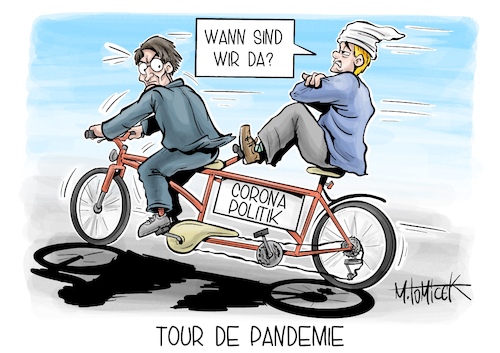 Cartoon: Tour de Pandemie (medium) by Mirco Tomicek tagged expertenkommission,auswertung,corona,maßnahmen,coronamaßnahmen,politik,coronapolitik,karl,lauterbach,lockdown,maskenpflicht,abstandsregeln,masken,2g,3g,welle,tour,de,france,fahrrad,rad,fahren,cartoon,karikatur,pressekarikatur,mirco,tomicek,expertenkommission,auswertung,corona,maßnahmen,coronamaßnahmen,politik,coronapolitik,karl,lauterbach,lockdown,maskenpflicht,abstandsregeln,masken,2g,3g,welle,tour,de,france,fahrrad,rad,fahren,cartoon,karikatur,pressekarikatur,mirco,tomicek