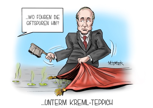 Cartoon: Unterm Kreml Teppich (medium) by Mirco Tomicek tagged vergiftet,alexej,nawalny,putin,beweis,beweise,vergiftung,giftanschlag,ärzte,charite,krankenhaus,russland,erkenntnisse,kreml,kremlkritiker,kritiker,angela,merkel,karikatur,cartoon,mirco,tomicek,vergiftet,alexej,nawalny,beweis,beweise,vergiftung,giftanschlag,ärzte,charite,krankenhaus,russland,erkenntnisse,kreml,kremlkritiker,kritiker,angela,merkel,karikatur,cartoon,mirco,tomicek