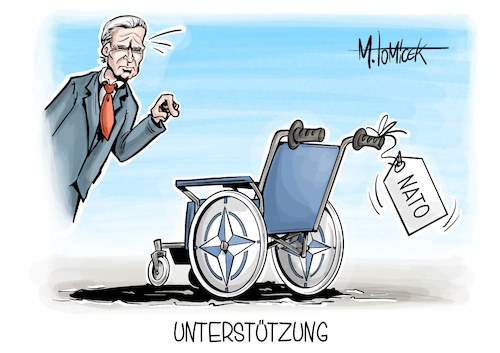 Cartoon: Unterstützung (medium) by Mirco Tomicek tagged nato,gipfel,washington,joe,biden,wahl,wahlen,präsidentschaftswahl,usa,amerika,us,präsident,gesundheit,alter,cartoon,karikatur,pressekarikatur,mirco,tomicek,nato,gipfel,washington,joe,biden,wahl,wahlen,präsidentschaftswahl,usa,amerika,us,präsident,gesundheit,alter,cartoon,karikatur,pressekarikatur,mirco,tomicek