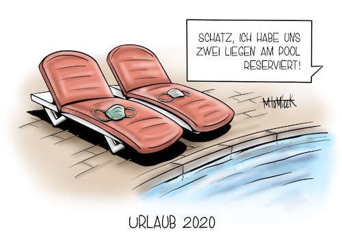 Cartoon: Urlaub 2020 (medium) by Mirco Tomicek tagged corona,covid19,urlaub,2020,pool,hotel,ferien,hostel,liegen,sonnenliege,aktuell,tomicek,mundschutz,maske,virus,typisch,deutsch,corona,covid19,urlaub,2020,pool,hotel,ferien,hostel,liegen,sonnenliege,aktuell,tomicek,mundschutz,maske,virus,typisch,deutsch