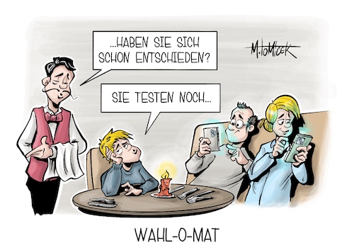 Cartoon: Wahl-O-Mat (medium) by Mirco Tomicek tagged wahl,mat,wahlomat,wahlen,neuwahl,neuwahlen,wähler,wahlkampf,bundestagwahl,bundestagswahlen,digital,wahlentscheidung,karikatur,pressekarikatur,cartoon,mirco,tomicek,wahl,mat,wahlomat,wahlen,neuwahl,neuwahlen,wähler,wahlkampf,bundestagwahl,bundestagswahlen,digital,wahlentscheidung,karikatur,pressekarikatur,cartoon,mirco,tomicek