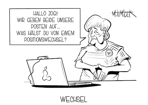 Cartoon: Wechsel (medium) by Mirco Tomicek tagged joachim,löw,jogi,nachfolger,fußball,deutscher,fußballer,national,mannschaft,deutsche,wechsel,football,em,europa,meisterschaft,wm,trainer,trainerwechsel,bundestrainer,dfb,liga,bundesliga,stadion,sommer,angela,merkel,bundeskanzlerin,kanzler,kanzleramt,trainerin,frauenfußball,frauen,videokonferenz,konferenz,cartoon,karikatur,pressekarikatur,mirco,tomicek,joachim,löw,jogi,nachfolger,fußball,deutscher,fußballer,national,mannschaft,deutsche,wechsel,football,em,europa,meisterschaft,wm,trainer,trainerwechsel,bundestrainer,dfb,liga,bundesliga,stadion,sommer,angela,merkel,bundeskanzlerin,kanzler,kanzleramt,trainerin,frauenfußball,frauen,videokonferenz,konferenz,cartoon,karikatur,pressekarikatur,mirco,tomicek