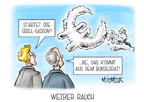 Cartoon: Weißer Rauch (medium) by Mirco Tomicek tagged bundesrat,abstimmung,grundgesetz,grundgesetzänderung,änderung,finanzpaket,finanz,paket,schulden,schuldenpaket,schuldenbremse,bremse,union,spd,merz,verteidigung,umwelt,wirtschaft,industrie,infrastruktur,geld,finanzen,grillen,grill,bbq,grillsaison,karikatur,pressekarikatur,cartoon,mirco,tomicek,bundesrat,abstimmung,grundgesetz,grundgesetzänderung,änderung,finanzpaket,finanz,paket,schulden,schuldenpaket,schuldenbremse,bremse,union,spd,merz,verteidigung,umwelt,wirtschaft,industrie,infrastruktur,geld,finanzen,grillen,grill,bbq,grillsaison,karikatur,pressekarikatur,cartoon,mirco,tomicek