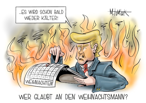 Cartoon: Wer glaubt an den Weihnachtsmann (medium) by Mirco Tomicek tagged donald,trump,präsident,us,usa,amerika,president,kalifornien,california,brände,flammen,westen,besuch,besucht,biden,kühler,behauptung,klimawandel,klimaschutz,leugner,klima,brandstifter,cartoon,karikatur,mirco,tomicek,donald,trump,präsident,us,usa,amerika,president,kalifornien,california,brände,flammen,westen,besuch,besucht,biden,kühler,behauptung,klimawandel,klimaschutz,leugner,klima,brandstifter,cartoon,karikatur,mirco,tomicek