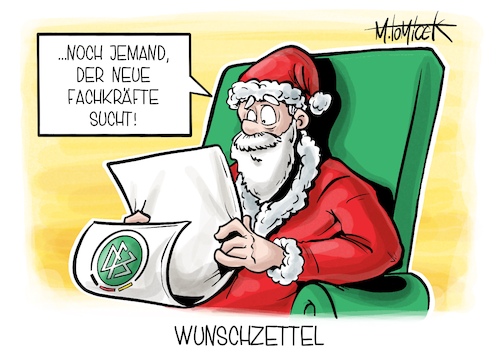 Cartoon: Wunschzettel (medium) by Mirco Tomicek tagged bundesregierung,ampel,koalition,einwanderung,fachkräfte,fachkraft,arbeit,migration,fachkräftemangel,dfb,fußball,wm,weltmeisterschaft,deutschland,mannschaft,vorrunde,weihnachten,weihnachtsmann,wunschzettel,cartoon,karikatur,pressekarikatur,mirco,tomicek,bundesregierung,ampel,koalition,einwanderung,fachkräfte,fachkraft,arbeit,migration,fachkräftemangel,dfb,fußball,wm,weltmeisterschaft,deutschland,mannschaft,vorrunde,weihnachten,weihnachtsmann,wunschzettel,cartoon,karikatur,pressekarikatur,mirco,tomicek