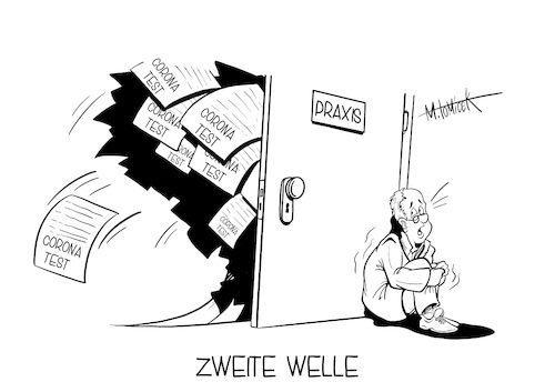 Cartoon: Zweite Welle (medium) by Mirco Tomicek tagged zweite,corona,leichte,welle,covid19,virus,test,tests,schnelltest,ärzte,arzt,praxis,praxen,überfordert,kapazität,ärzteverband,infektion,infektionen,klinik,patient,risiko,reiserückkehrer,urlaub,reise,karikatur,cartoon,mirco,tomicek,zweite,corona,leichte,welle,covid19,virus,test,tests,schnelltest,ärzte,arzt,praxis,praxen,überfordert,kapazität,ärzteverband,infektion,infektionen,klinik,patient,risiko,reiserückkehrer,urlaub,reise,karikatur,cartoon,mirco,tomicek