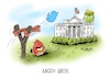 Cartoon: Angry Birds (small) by Mirco Tomicek tagged donald,trump,twitter,angry,birds,social,media,sozialemedien,gaming,usa,amerika,us,präsident,ärger,fakten,faktencheck,check