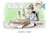 Cartoon: French Toast (small) by Mirco Tomicek tagged misstrauensvotum,misstrauen,votum,misstrauensantrag,le,pen,macron,frankreich,regierung,french,toast,karikatur,pressekarikatur,cartoon,mirco,tomicek