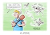 Cartoon: Klatsche (small) by Mirco Tomicek tagged drohnenabwehr,abwehr,drohnen,drohne,flughafen,leipzig,militär,bundeswehr,luftraum,sicherheit,verteidigung,flugplatz,karikatur,cartoon,pressekarikatur,mirco,tomicek