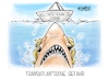 Cartoon: Transatlantische Gefahr (small) by Mirco Tomicek tagged weltwirtschaftsforum,davos,weltwirtschaft,forum,wirtschaft,welt,arbeit,donald,trump,america,first,usa,us,präsident,gesetze,weiße,hai,sharks,karikatur,pressekarikatur,cartoon,mirco,tomicek