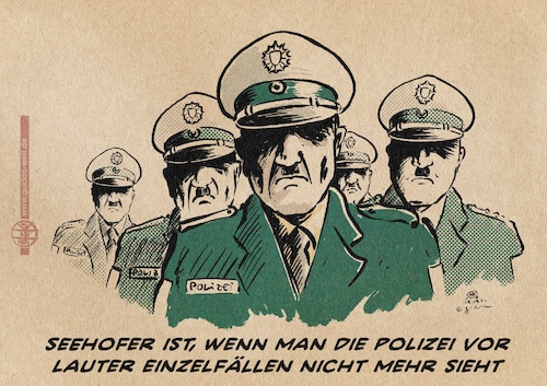 Cartoon: 104 Einzelfälle in NRW (medium) by Guido Kuehn tagged seehofer,polizei,nazis,ksk,prepper,waffen,munition,todeslisten,gaskammerwitzbildchen,seehofer,polizei,nazis,ksk,prepper,waffen,munition,todeslisten,gaskammerwitzbildchen