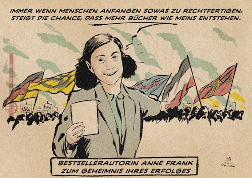Cartoon: Anne Frank (medium) by Guido Kuehn tagged anne,frank,faschismus,nazis,neonazis,afd,identitäre,völkisch,deutschland,anne,frank,faschismus,nazis,neonazis,afd,identitäre,völkisch,deutschland