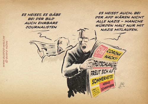 Cartoon: Bildehre (medium) by Guido Kuehn tagged bild,journalismus,drosten,bildgate,bild,journalismus,drosten,bildgate