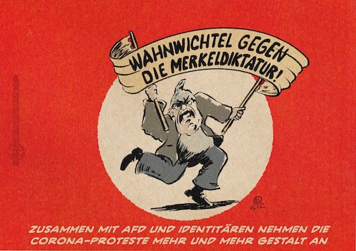 Cartoon: Gestaltannahme (medium) by Guido Kuehn tagged covid,corona,demonstrationen,ib,afd,iii,weg,nazis,covidioten,covid,corona,demonstrationen,ib,afd,iii,weg,nazis,covidioten