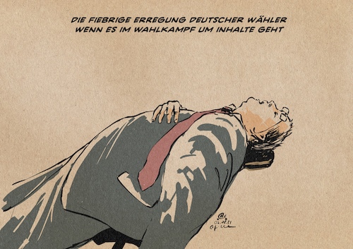 Cartoon: Inhaltliche Narkolepsie (medium) by Guido Kuehn tagged btw2021,btw2021