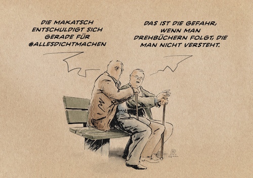 Cartoon: Makatsch (medium) by Guido Kuehn tagged makatsch,querdenker,corona,covid,makatsch,querdenker,corona,covid