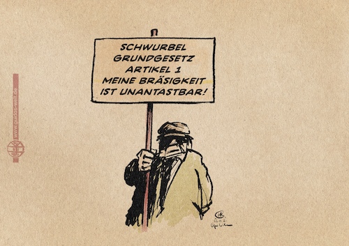 Cartoon: Meine Bräsigkeit ist unantastbar (medium) by Guido Kuehn tagged covid,corona,queerdenker,covid,corona,queerdenker