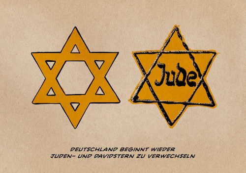 Cartoon: Muss man wissen (medium) by Guido Kuehn tagged judenstern,davidstern,antisemitismus,judenstern,davidstern,antisemitismus