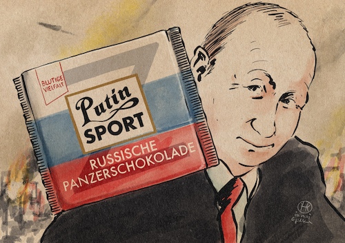 Cartoon: Putin Sport (medium) by Guido Kuehn tagged ritter,sport,putin,ukraine,russland,schokolade,ritter,sport,putin,ukraine,russland,schokolade