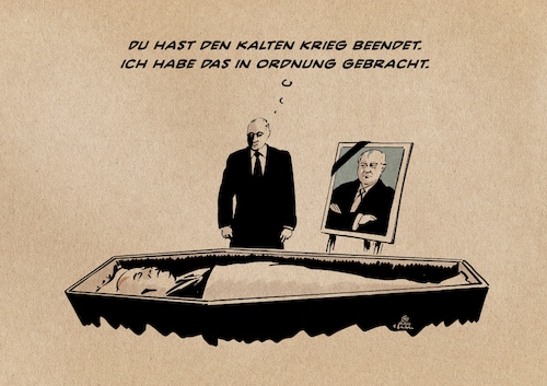Cartoon: Putins Vermächtnis (medium) by Guido Kuehn tagged putin,gorbatschow,russland,putin,gorbatschow,russland