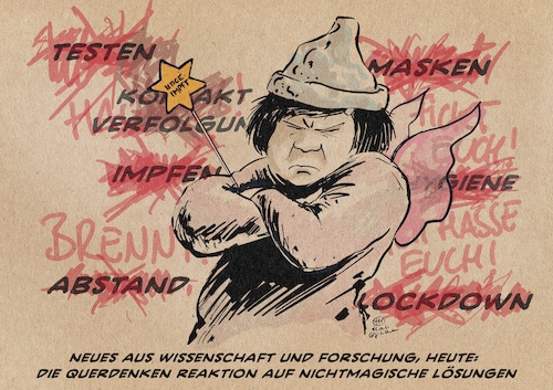 Cartoon: Querdenken (medium) by Guido Kuehn tagged querdenken,corona,covid,querdenken,corona,covid