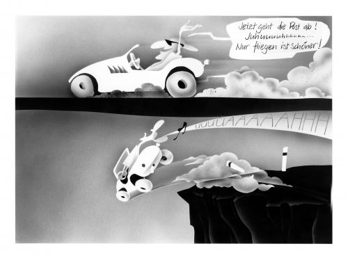 Cartoon: Nur Fliegen ist schöner (medium) by Jörg Halsema tagged car,auto,verkehr,traffic