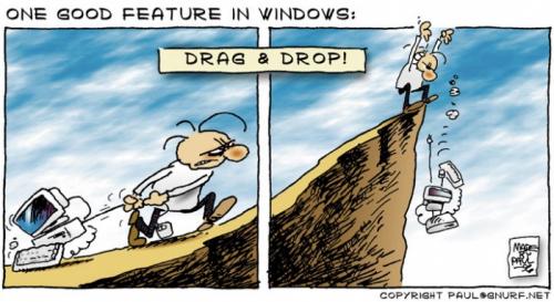 Cartoon: Drag and Drop (medium) by gnurf tagged gnurf,drag,drop,windows,draganddrop