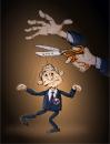 Cartoon: No strings attached (small) by gnurf tagged bush puppet strings scissors hands 2009 caricature