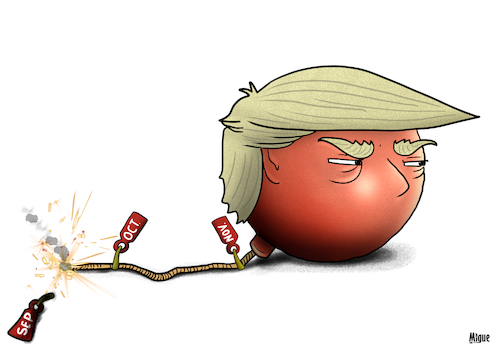 Cartoon: About to explode (medium) by miguelmorales tagged trump,election,fraudulent,democracy,politics,2020,power,autocracy,republican,potus,bomb,trump,election,fraudulent,democracy,politics,2020,power,autocracy,republican,potus,bomb