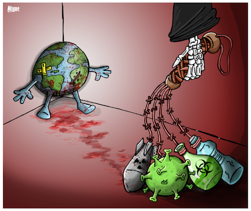 Cartoon: Armes Land (medium) by miguelmorales tagged armes,land,kontamination,erderwärmung,krise,umgebung,alarm,global,warming,earth,politics,armes,land,kontamination,erderwärmung,krise,umgebung,alarm,global,warming,earth,politics