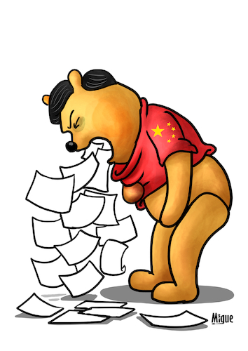 Cartoon: China Protests (medium) by miguelmorales tagged china,protests,zero,covid,policies,a4,revolution,china,protests,zero,covid,policies,a4,revolution
