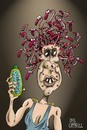 Cartoon: Bad hair day in ancient Greece (small) by campbell tagged medusa ancient greece mythology snakes