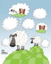 Cartoon: Fluffy cloudy sheepy thoughts! (small) by campbell tagged sheep clouds wool