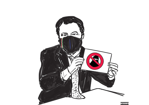 Cartoon: Matteo Salvini (medium) by nerosunero tagged salvini,fanatism,fascism,xenopohoby,racism,cultures,muslims,west