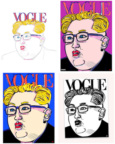 Cartoon: The Fashion of Our Times (medium) by nerosunero tagged war,peace,fashion,leaders,korea,northkorea,vogue,trump,kimjongun