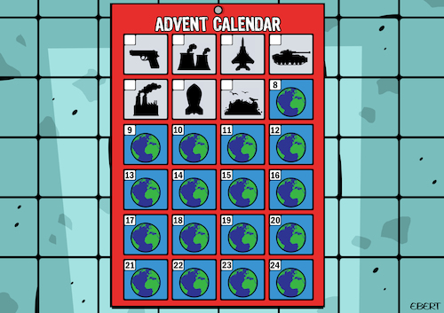 Cartoon: Advent calendar (medium) by Enrico Bertuccioli tagged advent,adventcalendar,christmas,christmasholyday,surprise,crisis,war,pollution,exploitation,planetearth,earth,consumption,global,political,safety,environment,habitat,ecology,money,business,humanbeings,advent,adventcalendar,christmas,christmasholyday,surprise,crisis,war,pollution,exploitation,planetearth,earth,consumption,global,political,safety,environment,habitat,ecology,money,business,humanbeings