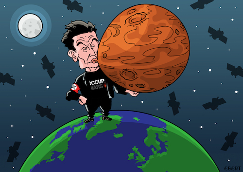 Cartoon: Elon Mars (medium) by Enrico Bertuccioli tagged musk,elonmusk,mars,planetmars,marsconquest,spacex,power,control,domination,space,marsmission,exploitation,resourcesexploitation,colonization,marscolonization,money,business,political,politicalcartoon,editorialcartoon,musk,elonmusk,mars,planetmars,marsconquest,spacex,power,control,domination,space,marsmission,exploitation,resourcesexploitation,colonization,marscolonization,money,business,political,politicalcartoon,editorialcartoon