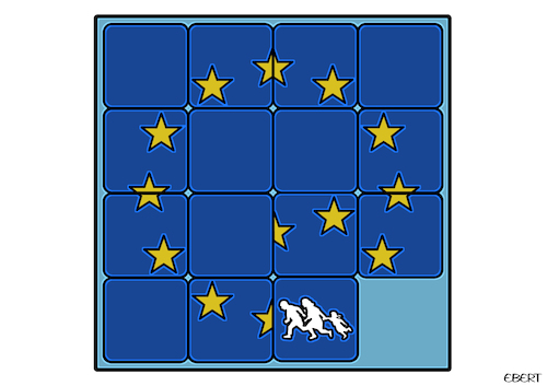 Cartoon: EU and refugees (medium) by Enrico Bertuccioli tagged emergency,tragedy,people,society,refugees,migration,europe,eu,brussels,puzzle,solution,problem,migrants,crisis,safety,war,freedom,death,political,help,policy,emergency,tragedy,people,society,refugees,migration,europe,eu,brussels,puzzle,solution,problem,migrants,crisis,safety,war,freedom,death,political,help,policy