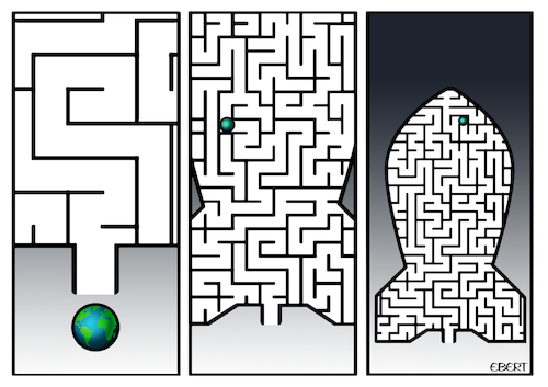 Cartoon: The maze (medium) by Enrico Bertuccioli tagged world,war,bombing,bomb,threat,crisis,government,humanbeings,political,destruction,devastation,people,life,death,atomicbomb,weapons,maze,global,civilians,peace,conflict,awareness,world,war,bombing,bomb,threat,crisis,government,humanbeings,political,destruction,devastation,people,life,death,atomicbomb,weapons,maze,global,civilians,peace,conflict,awareness