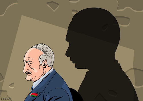 Cartoon: The shadow of Lukashenko (medium) by Enrico Bertuccioli tagged lukashenko,belarus,putin,russia,relationship,government,political,democracy,ryanair,crisis,sanctions,power,control,dictator,dictatorship,authoritarianism,opposition,protasevich,plane,opponents,alliamce,lukashenko,belarus,putin,russia,relationship,government,political,democracy,ryanair,crisis,sanctions,power,control,dictator,dictatorship,authoritarianism,opposition,protasevich,plane,opponents,alliamce