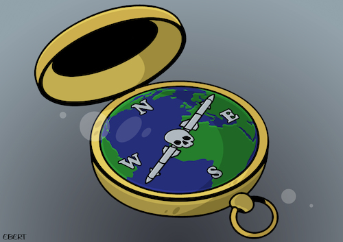 Cartoon: World compass (medium) by Enrico Bertuccioli tagged world,crisis,war,worldwar,newworldorder,compass,directions,humanity,life,death,power,control,political,politicalcartoon,editorialcartoon,world,crisis,war,worldwar,newworldorder,compass,directions,humanity,life,death,power,control,political,politicalcartoon,editorialcartoon