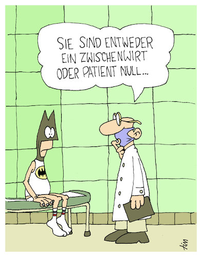 Cartoon: Patient Null (medium) by Tim Posern tagged corona,medizin,forschung,superheld