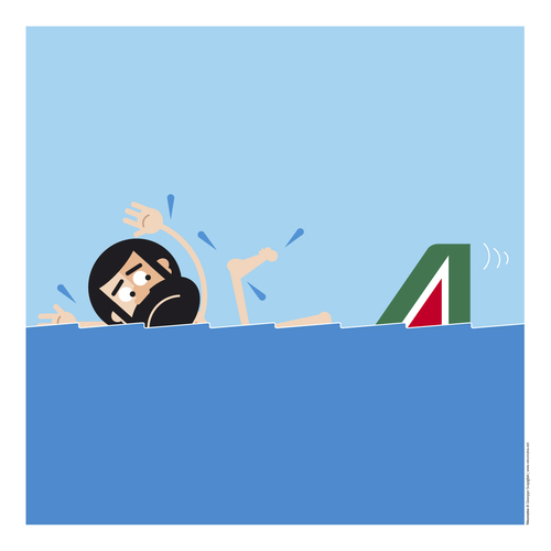 Cartoon: Alitalia (medium) by Giuseppe Scapigliati tagged alitalia,logos