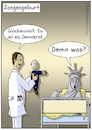 Cartoon: Zangengeburt (small) by Olaf Biester tagged us,wahl