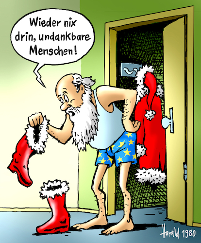 Cartoon: HO HO HO (medium) by Harald Juch tagged nikolaus,stiefel,bescherung,harald,juch,weihnachten,advent,nikolaustag,ho