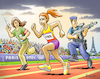 Cartoon: Gleich geschafft! (small) by Harald Juch tagged olympiade,final,olympia,sprint,wettlauf,paris,2024,doping,control