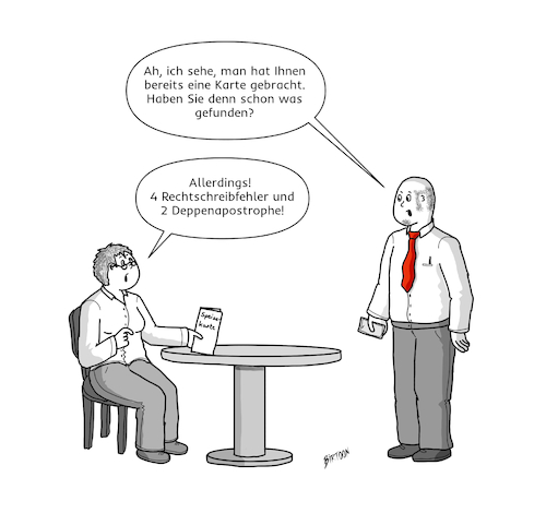 Cartoon: Speisekarte (medium) by Birtoon tagged speisekarte,rechtschreibung