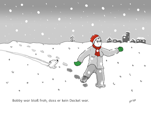 Cartoon: Tiefer Schnee (medium) by Birtoon tagged schnee