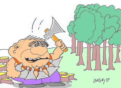 Cartoon: ax god (medium) by yasar kemal turan tagged ax,god